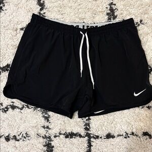 Nike Black Sports Shorts with White Accents